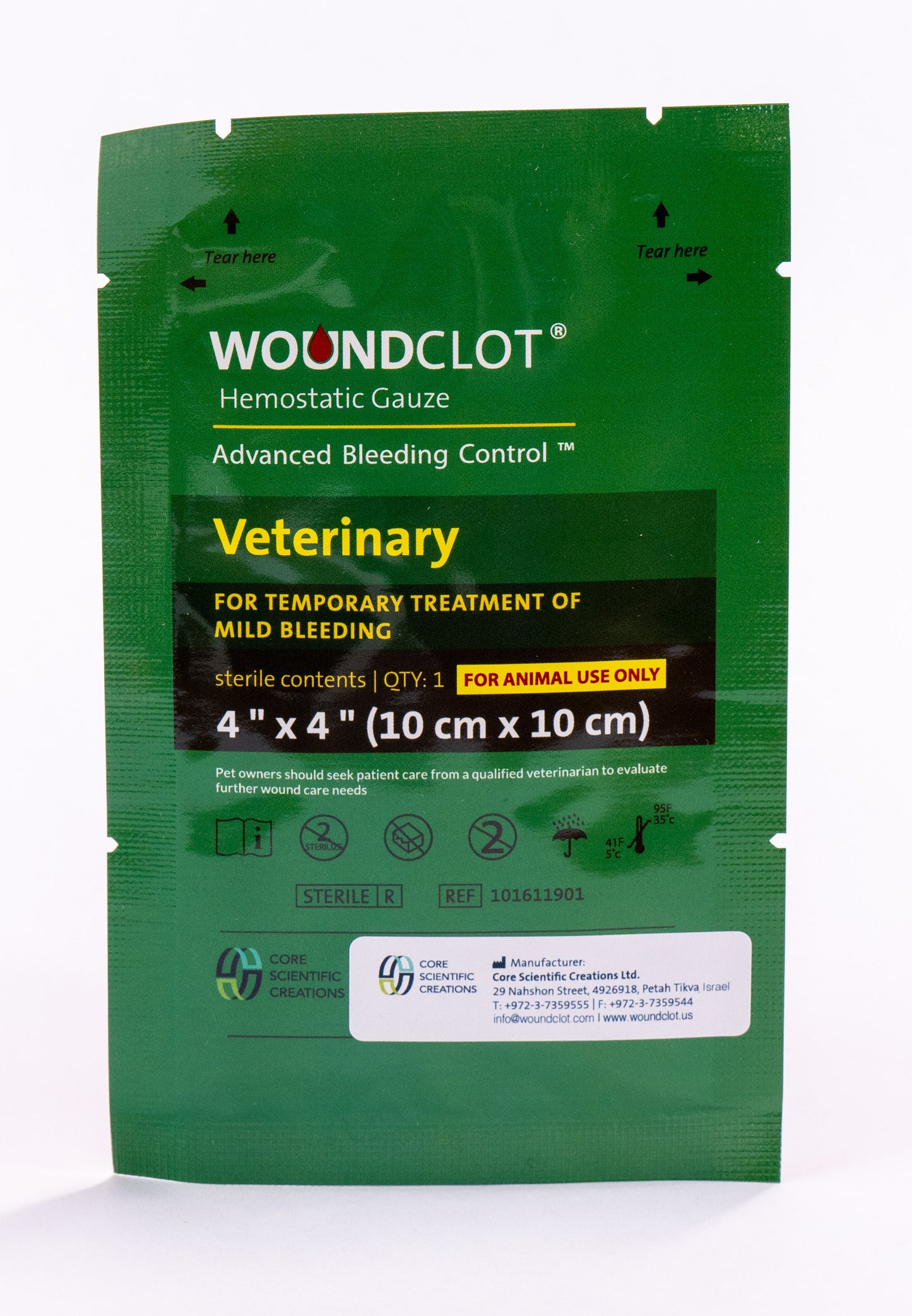 WoundClot Veterinary Hemostatic Gauze